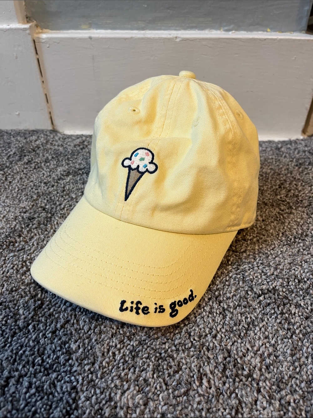 Life Is Good Kids Yellow Ice Cream Baseball Hat